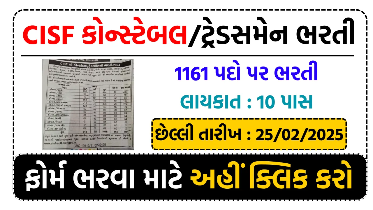 CISF ConstableTradesman Recruitment